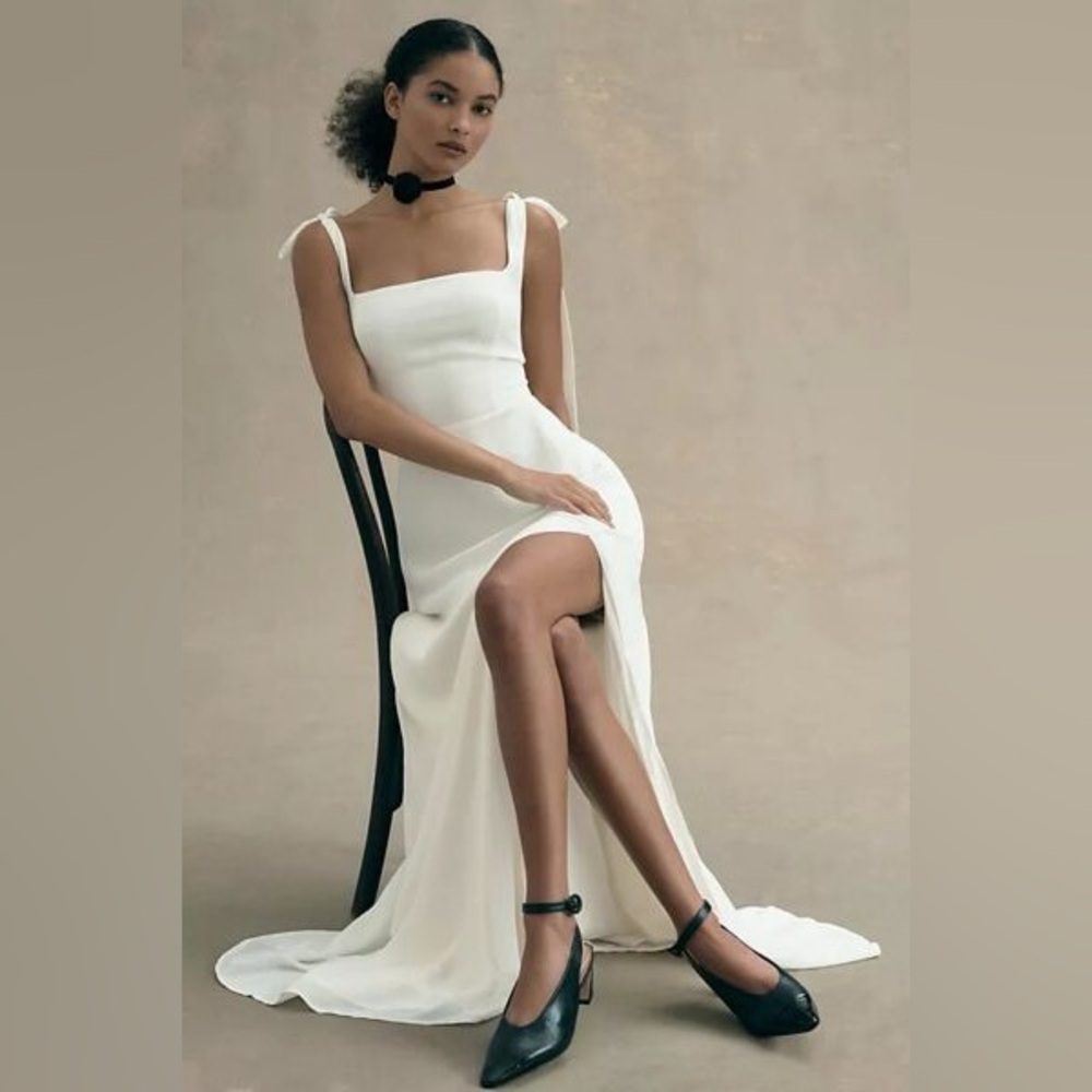 Reformation White Westerly Maxi Dress Gown size 10